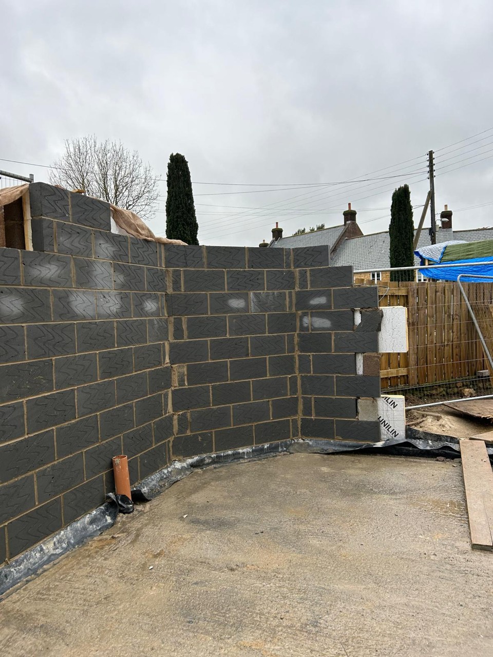 Structural blockwork under construction