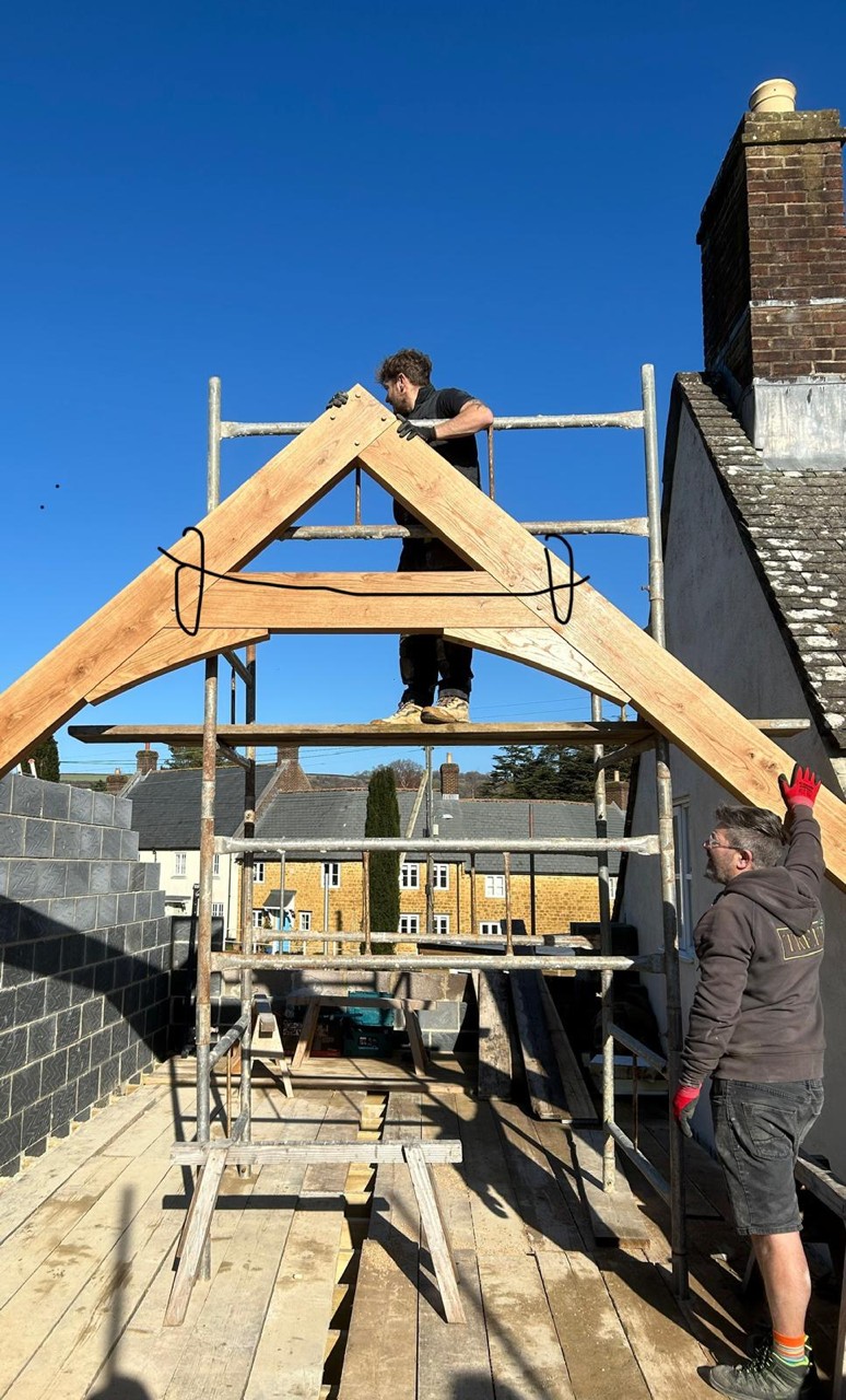 House extension construction work